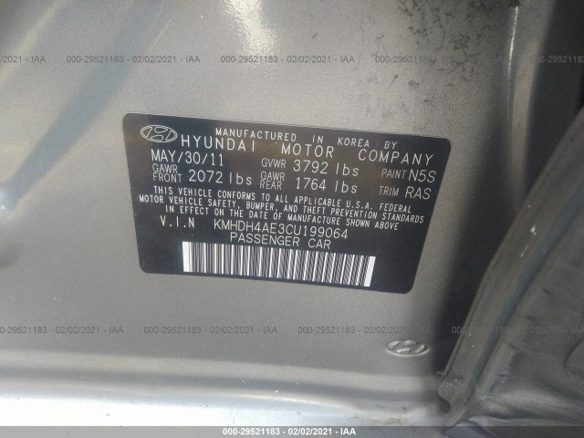 Photo 8 VIN: KMHDH4AE3CU199064 - HYUNDAI ELANTRA 