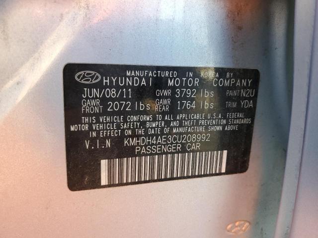 Photo 11 VIN: KMHDH4AE3CU208992 - HYUNDAI ELANTRA GL 