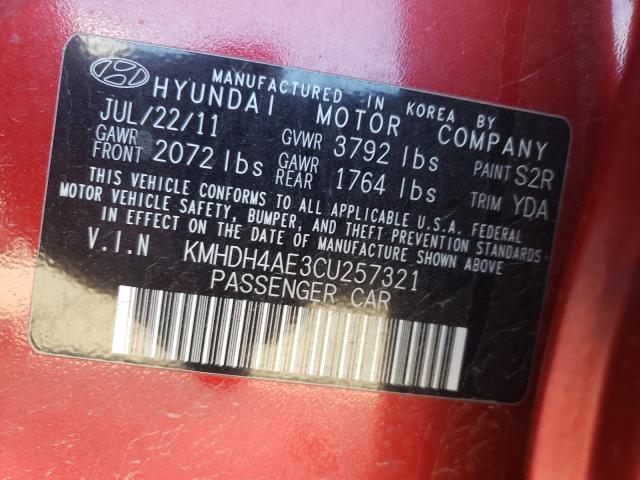 Photo 9 VIN: KMHDH4AE3CU257321 - HYUNDAI ELANTRA GL 