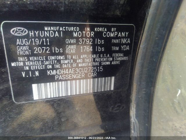 Photo 8 VIN: KMHDH4AE3CU272515 - HYUNDAI ELANTRA 