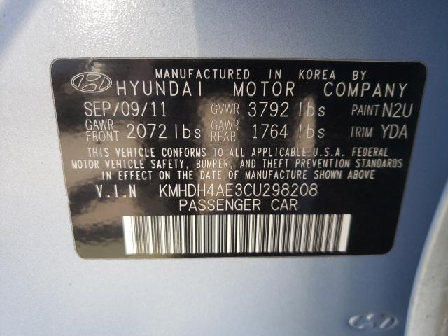 Photo 9 VIN: KMHDH4AE3CU298208 - HYUNDAI ELANTRA GL 