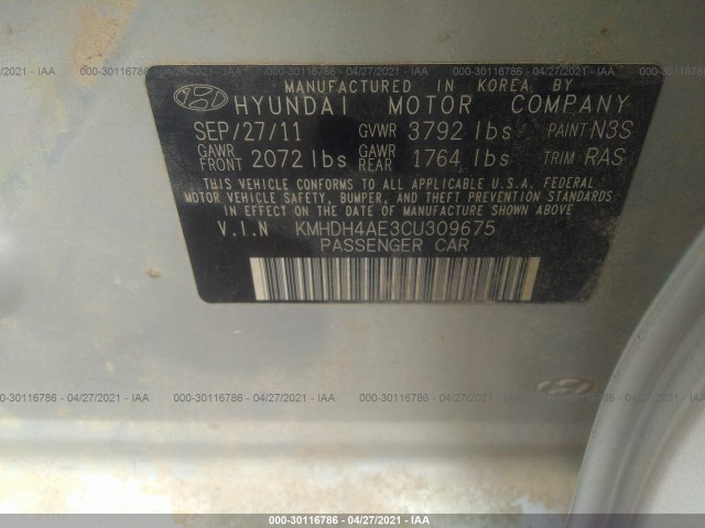 Photo 8 VIN: KMHDH4AE3CU309675 - HYUNDAI ELANTRA 