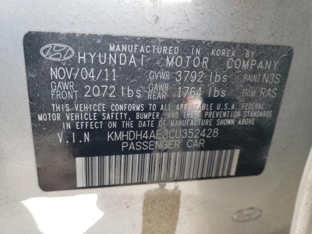 Photo 9 VIN: KMHDH4AE3CU352428 - HYUNDAI ELANTRA GL 