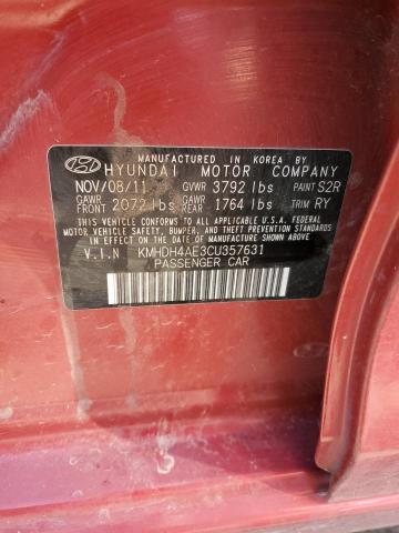 Photo 12 VIN: KMHDH4AE3CU357631 - HYUNDAI ELANTRA GL 