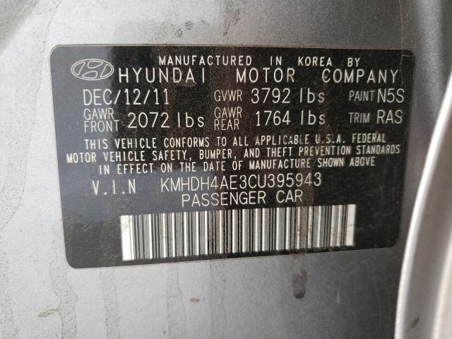 Photo 9 VIN: KMHDH4AE3CU395943 - HYUNDAI ELANTRA GL 