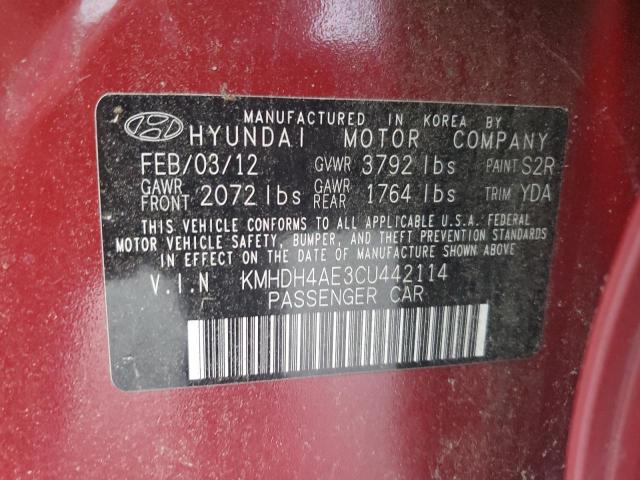 Photo 11 VIN: KMHDH4AE3CU442114 - HYUNDAI ELANTRA GL 