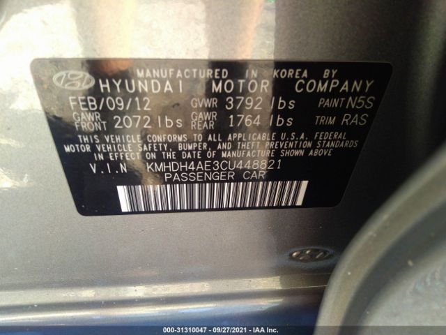 Photo 8 VIN: KMHDH4AE3CU448821 - HYUNDAI ELANTRA 