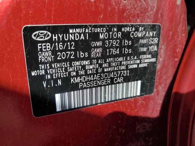 Photo 11 VIN: KMHDH4AE3CU457731 - HYUNDAI ELANTRA GL 