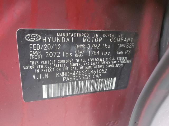 Photo 11 VIN: KMHDH4AE3CU461052 - HYUNDAI ELANTRA 