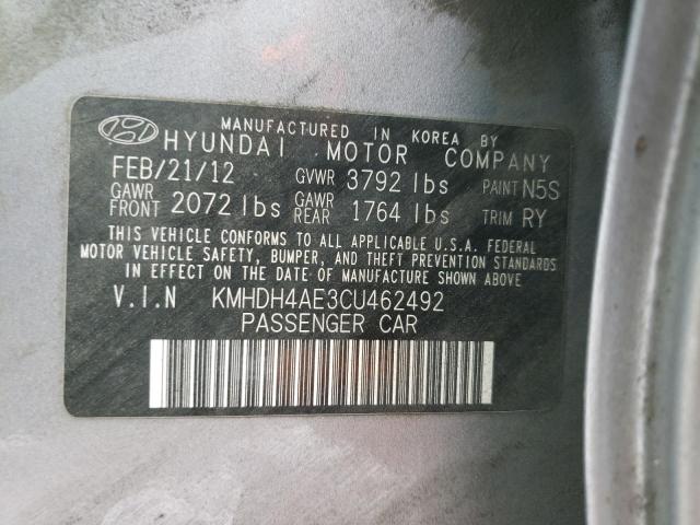 Photo 9 VIN: KMHDH4AE3CU462492 - HYUNDAI ELANTRA GL 