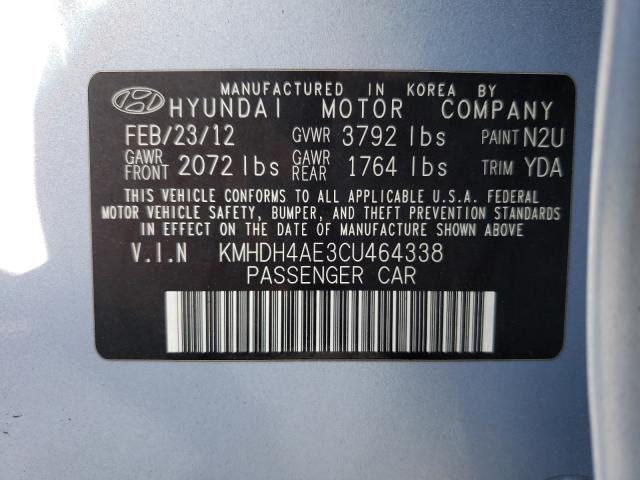 Photo 9 VIN: KMHDH4AE3CU464338 - HYUNDAI ELANTRA GL 