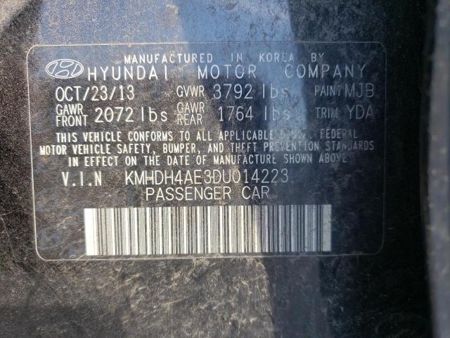 Photo 9 VIN: KMHDH4AE3DU014223 - HYUNDAI ELANTRA GL 