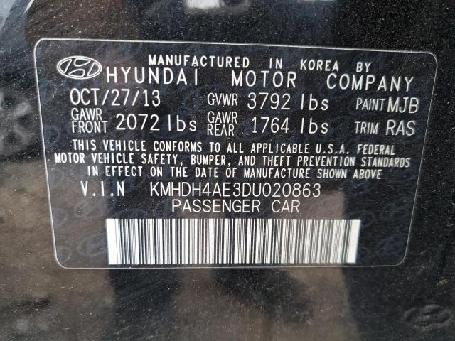 Photo 11 VIN: KMHDH4AE3DU020863 - HYUNDAI ELANTRA 