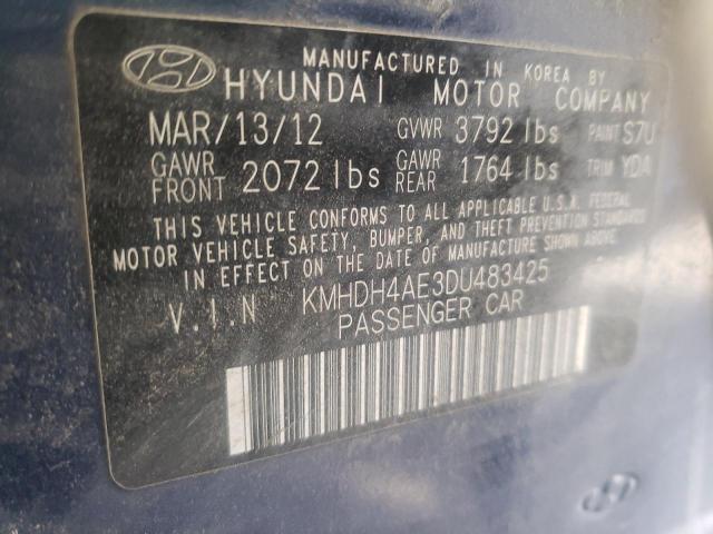 Photo 9 VIN: KMHDH4AE3DU483425 - HYUNDAI ELANTRA GL 