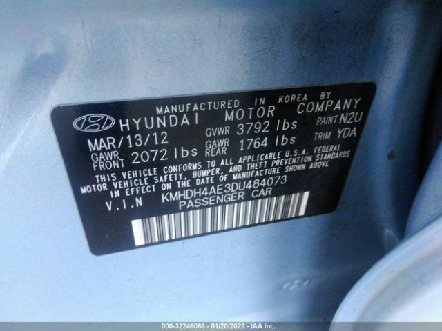 Photo 8 VIN: KMHDH4AE3DU484073 - HYUNDAI ELANTRA 