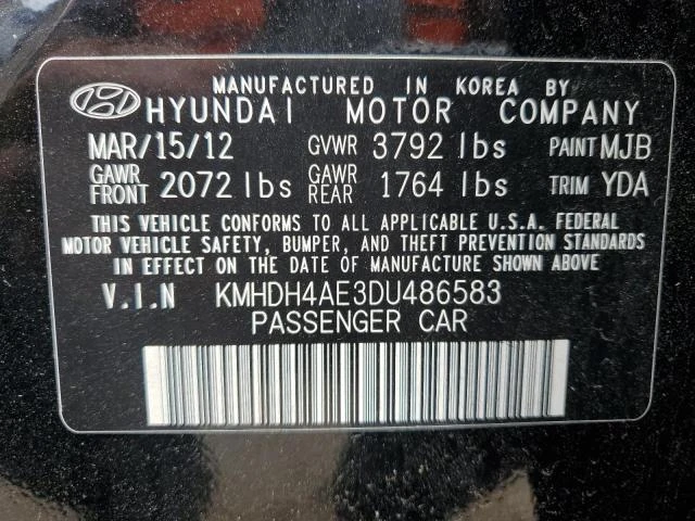 Photo 11 VIN: KMHDH4AE3DU486583 - HYUNDAI ELANTRA GL 