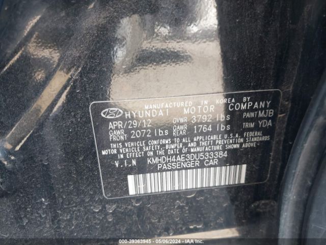 Photo 8 VIN: KMHDH4AE3DU533384 - HYUNDAI ELANTRA 