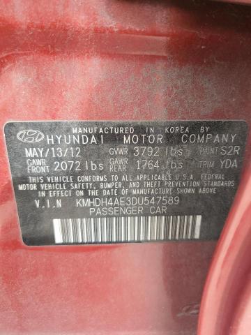 Photo 11 VIN: KMHDH4AE3DU547589 - HYUNDAI ELANTRA GL 