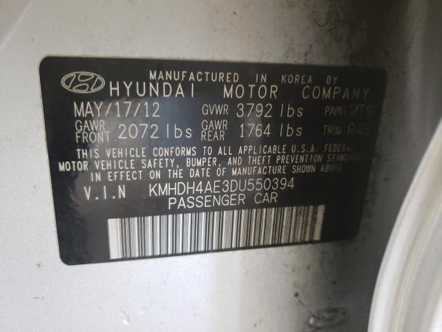 Photo 9 VIN: KMHDH4AE3DU550394 - HYUNDAI ELANTRA GL 