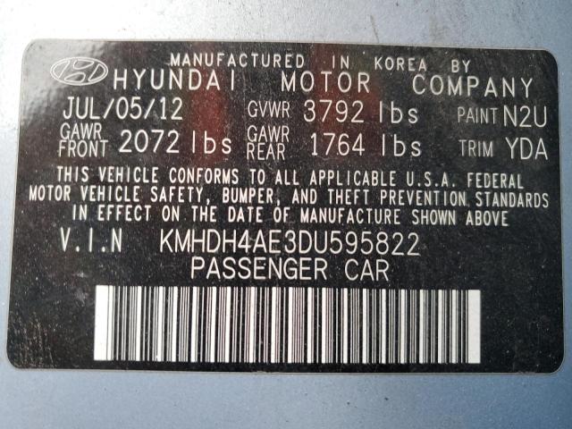 Photo 11 VIN: KMHDH4AE3DU595822 - HYUNDAI ELANTRA GL 