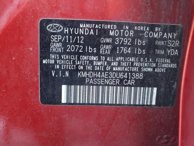 Photo 9 VIN: KMHDH4AE3DU641388 - HYUNDAI ELANTRA GL 