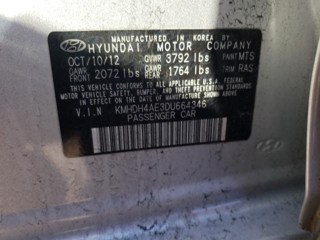 Photo 9 VIN: KMHDH4AE3DU664346 - HYUNDAI ELANTRA GL 