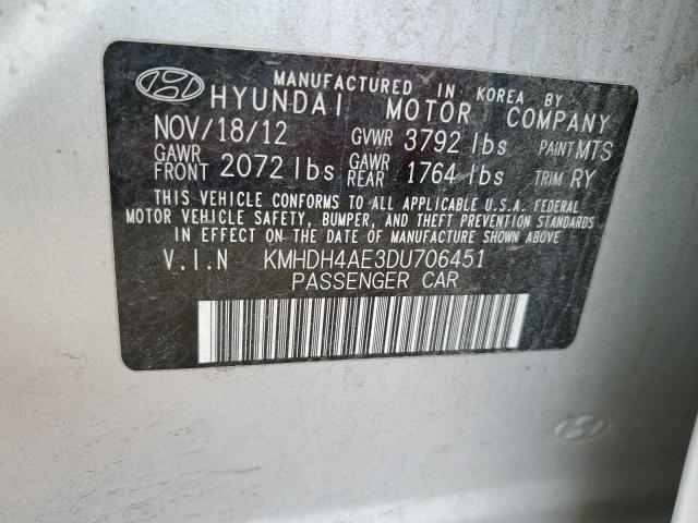 Photo 11 VIN: KMHDH4AE3DU706451 - HYUNDAI ELANTRA GL 