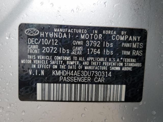 Photo 11 VIN: KMHDH4AE3DU730314 - HYUNDAI ELANTRA GL 