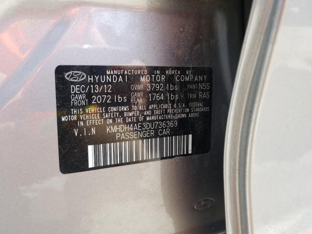 Photo 9 VIN: KMHDH4AE3DU736369 - HYUNDAI ELANTRA GL 