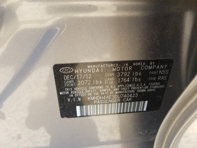 Photo 9 VIN: KMHDH4AE3DU740423 - HYUNDAI ELANTRA GL 