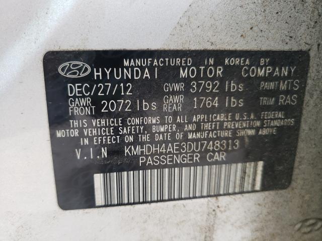 Photo 9 VIN: KMHDH4AE3DU748313 - HYUNDAI ELANTRA GL 