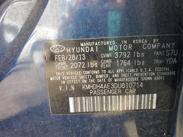 Photo 9 VIN: KMHDH4AE3DU810714 - HYUNDAI ELANTRA GL 