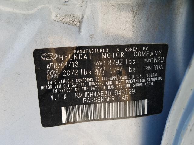 Photo 9 VIN: KMHDH4AE3DU843129 - HYUNDAI ELANTRA GL 