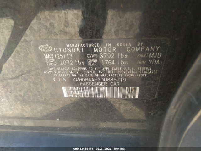 Photo 8 VIN: KMHDH4AE3DU885719 - HYUNDAI ELANTRA 