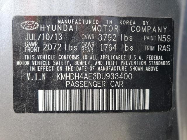 Photo 11 VIN: KMHDH4AE3DU933400 - HYUNDAI ELANTRA GL 