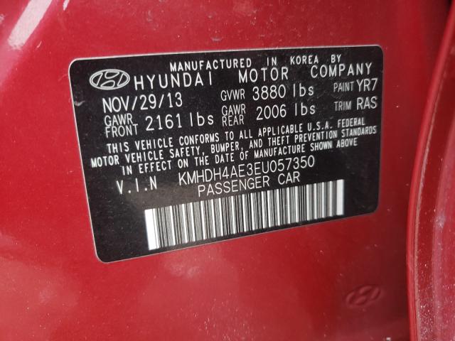 Photo 9 VIN: KMHDH4AE3EU057350 - HYUNDAI ELANTRA SE 