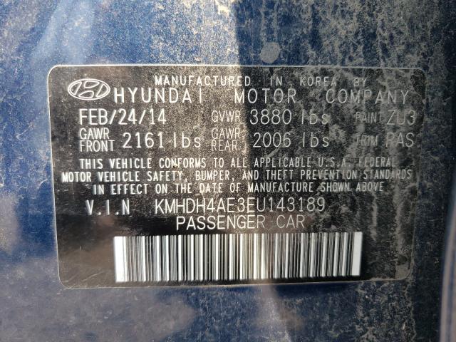 Photo 9 VIN: KMHDH4AE3EU143189 - HYUNDAI ELANTRA SE 