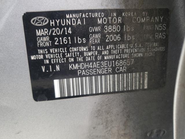 Photo 9 VIN: KMHDH4AE3EU168657 - HYUNDAI ELANTRA SE 