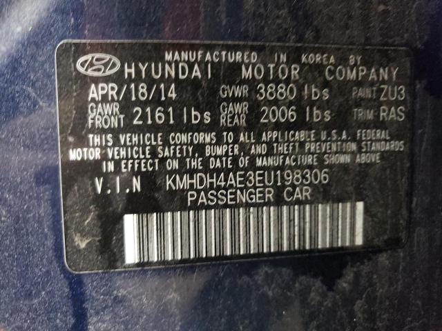 Photo 11 VIN: KMHDH4AE3EU198306 - HYUNDAI ELANTRA 