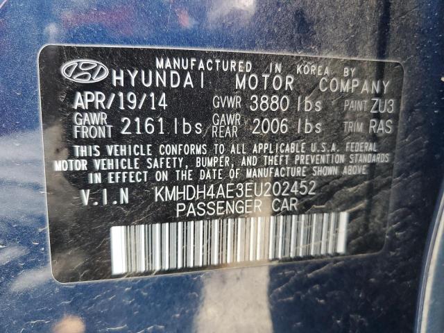 Photo 12 VIN: KMHDH4AE3EU202452 - HYUNDAI ELANTRA SE 