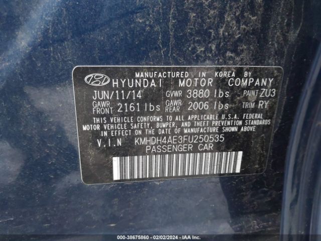 Photo 8 VIN: KMHDH4AE3FU250535 - HYUNDAI ELANTRA 