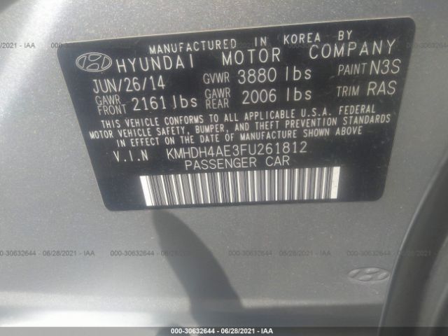 Photo 8 VIN: KMHDH4AE3FU261812 - HYUNDAI ELANTRA 