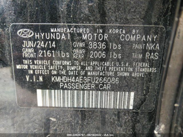 Photo 8 VIN: KMHDH4AE3FU266086 - HYUNDAI ELANTRA 