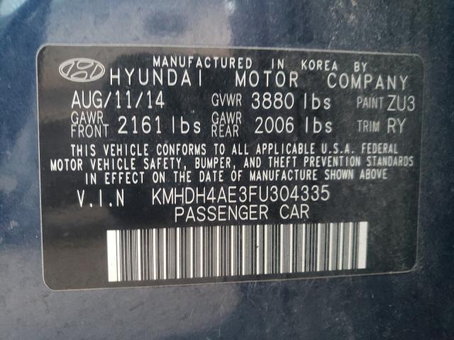 Photo 9 VIN: KMHDH4AE3FU304335 - HYUNDAI ELANTRA SE 