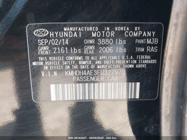 Photo 8 VIN: KMHDH4AE3FU322978 - HYUNDAI ELANTRA 