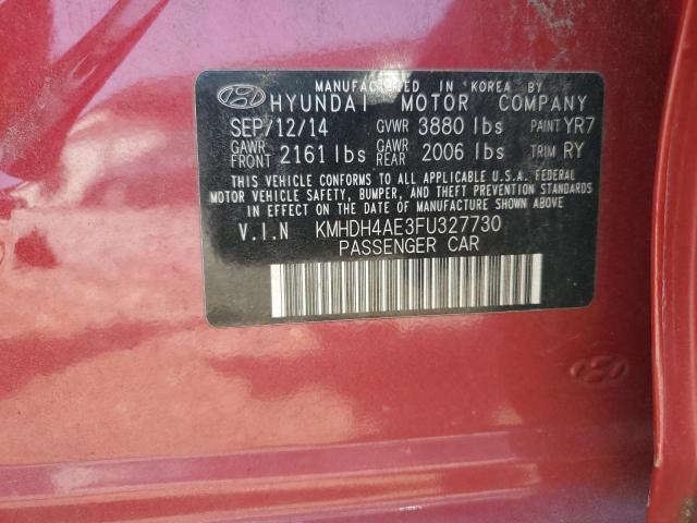 Photo 12 VIN: KMHDH4AE3FU327730 - HYUNDAI ELANTRA SE 