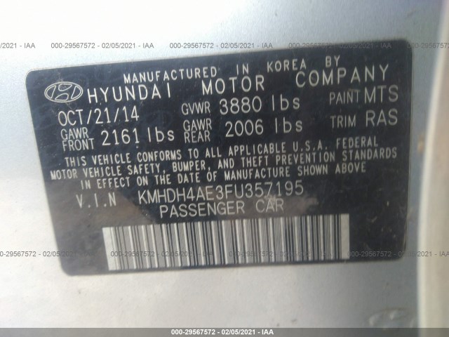 Photo 8 VIN: KMHDH4AE3FU357195 - HYUNDAI ELANTRA 