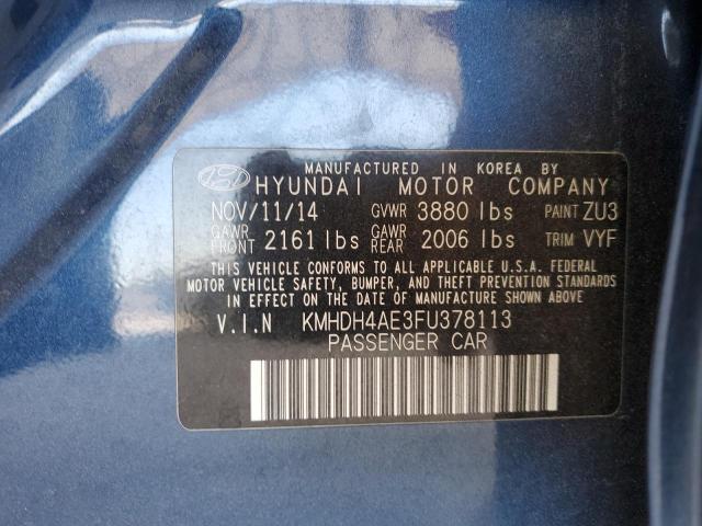 Photo 11 VIN: KMHDH4AE3FU378113 - HYUNDAI ELANTRA SE 