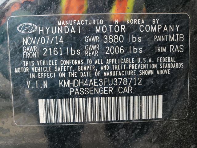 Photo 11 VIN: KMHDH4AE3FU378712 - HYUNDAI ELANTRA SE 