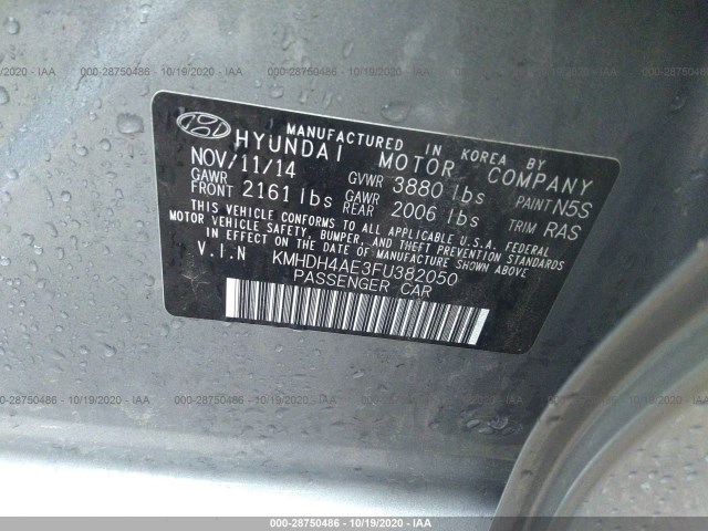 Photo 8 VIN: KMHDH4AE3FU382050 - HYUNDAI ELANTRA 